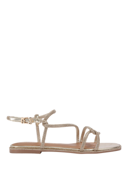 KG Kurt Geiger Priya Embellished Strappy Slider Sandals, Gold, Gold