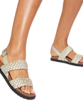 KG Kurt Geiger Ringer Leather Strappy Sandals, Gold
