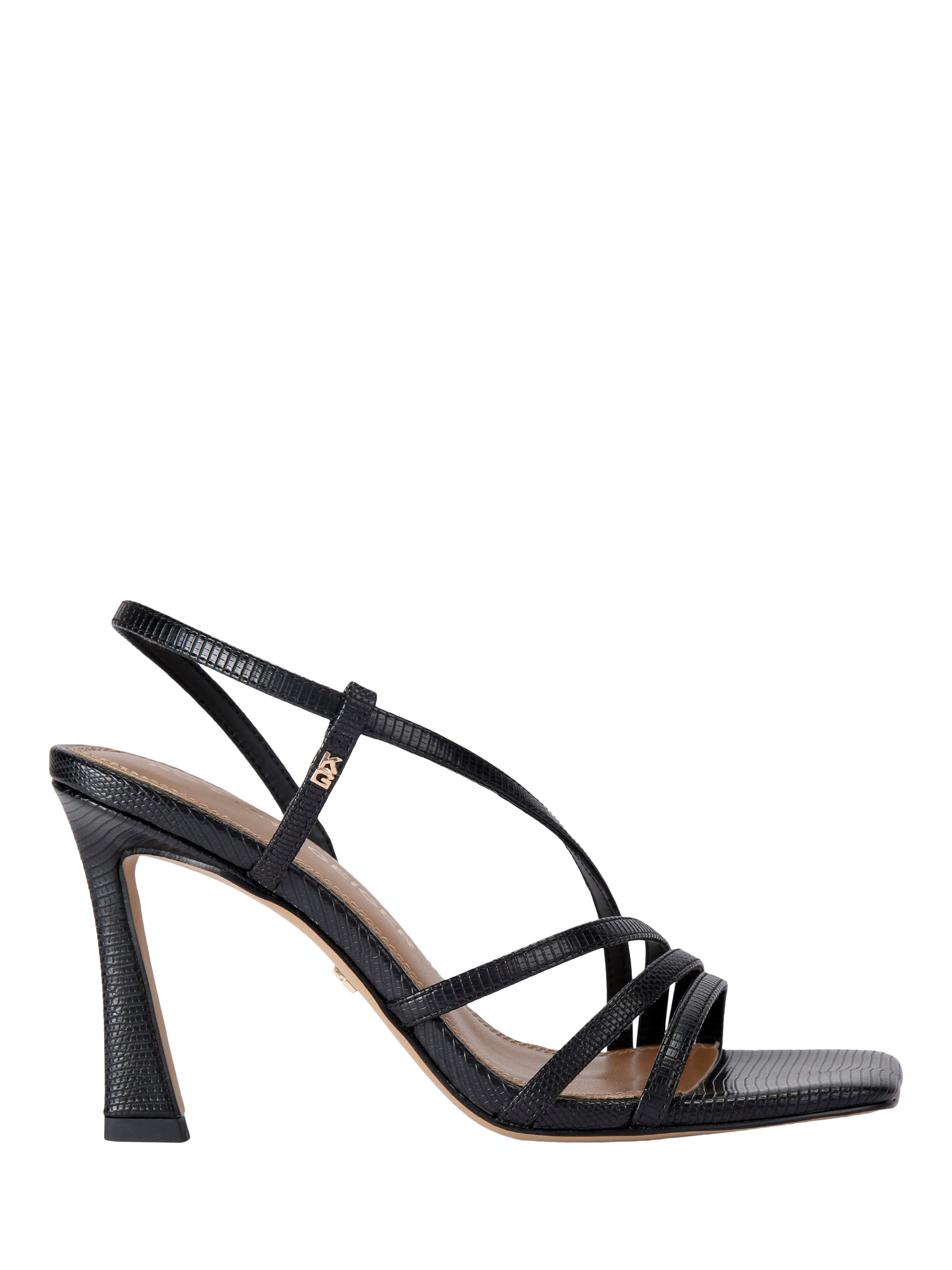 Product image 1 of 4, which shows KG Kurt Geiger Sweetie Strappy Heeled Sandals, Black, 3