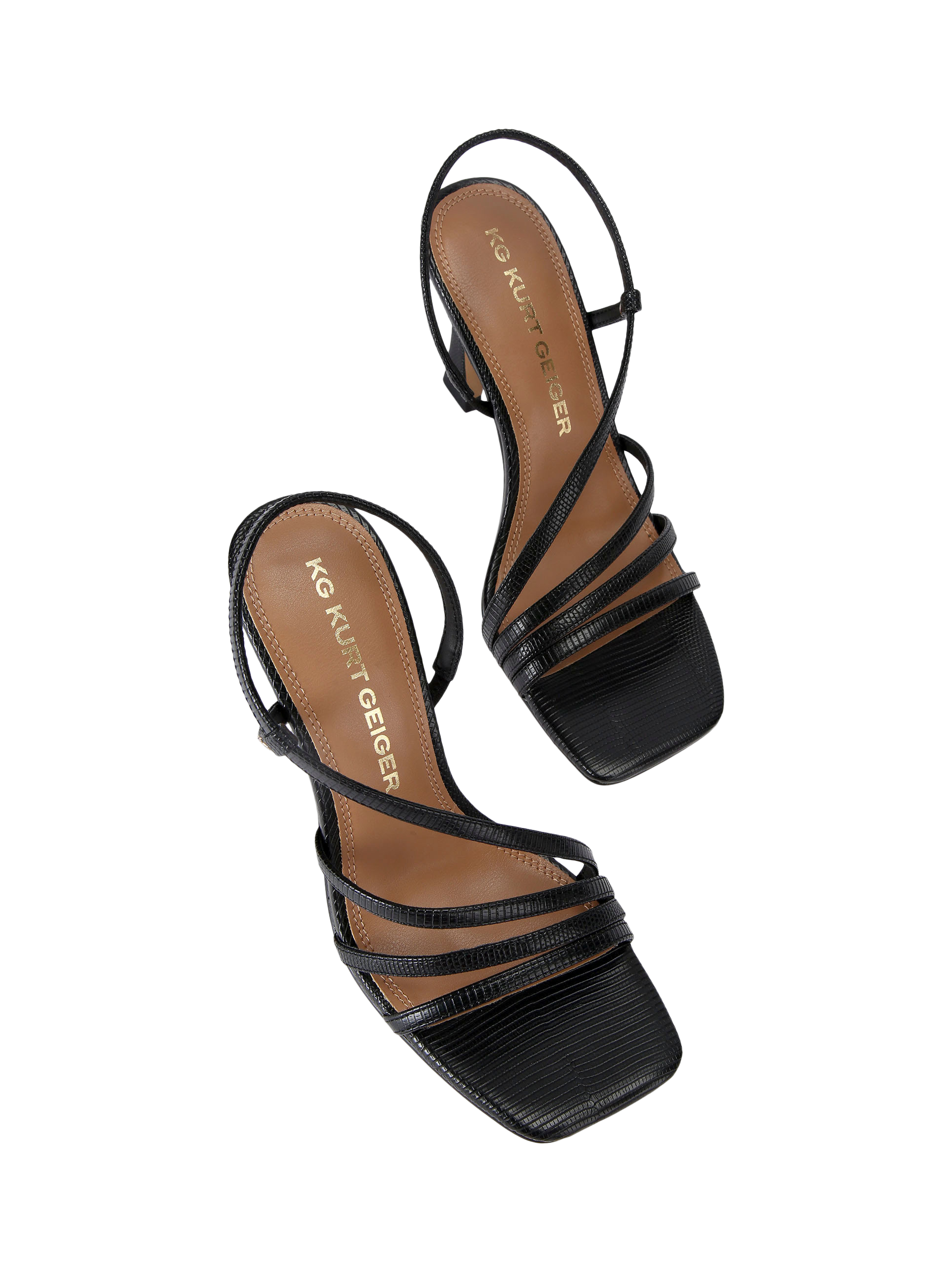 Product image 3 of 4, which shows KG Kurt Geiger Sweetie Strappy Heeled Sandals, Black, 3