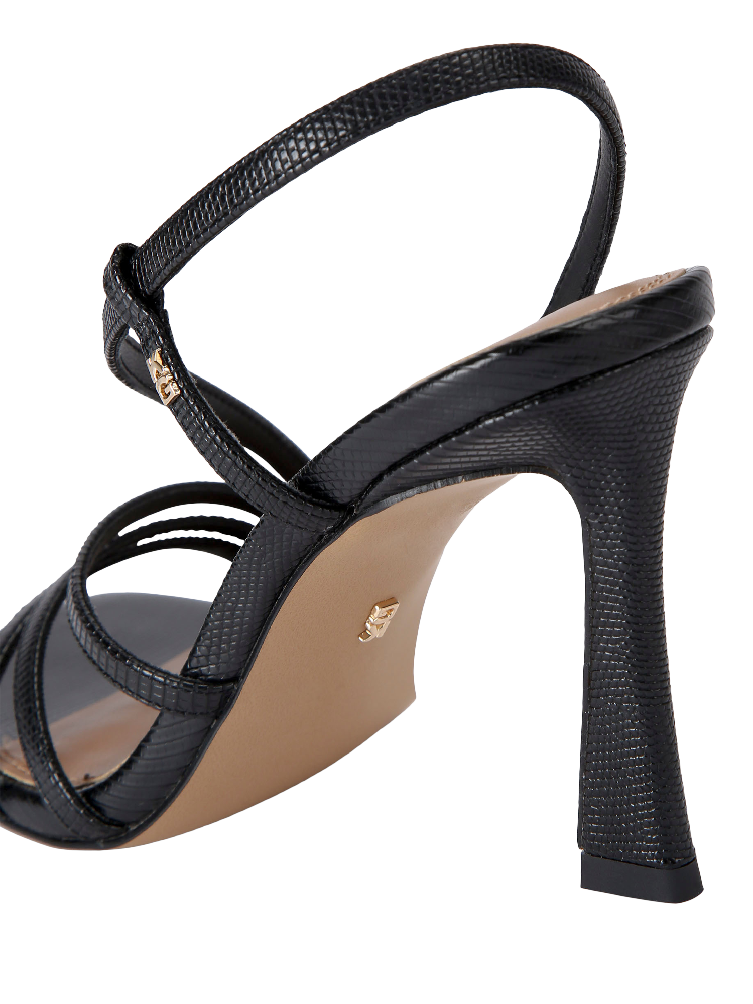 Product image 4 of 4, which shows KG Kurt Geiger Sweetie Strappy Heeled Sandals, Black, 3