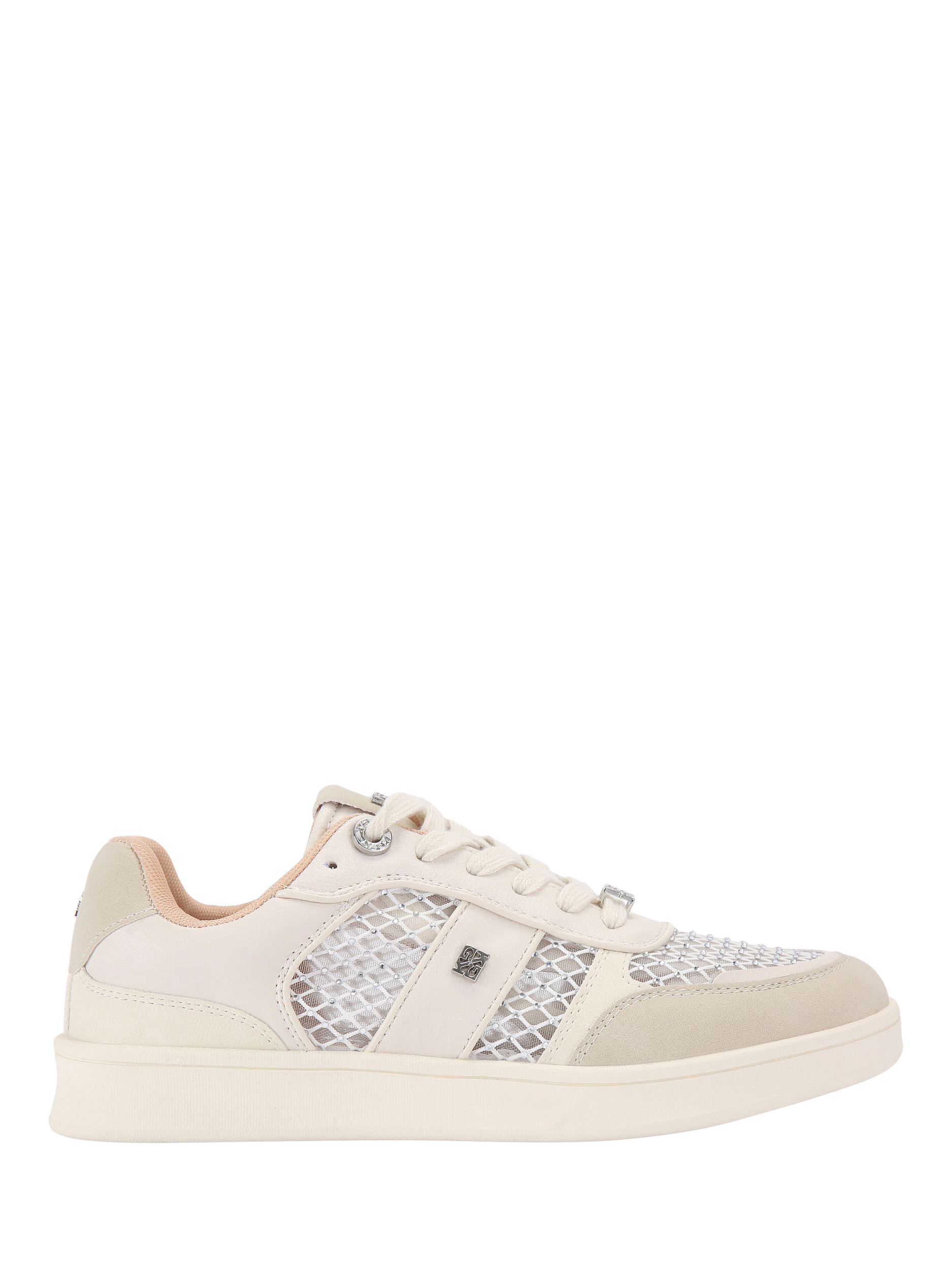 KG Kurt Geiger Kindred Mesh Embellished Lace Up Trainers, Neutral