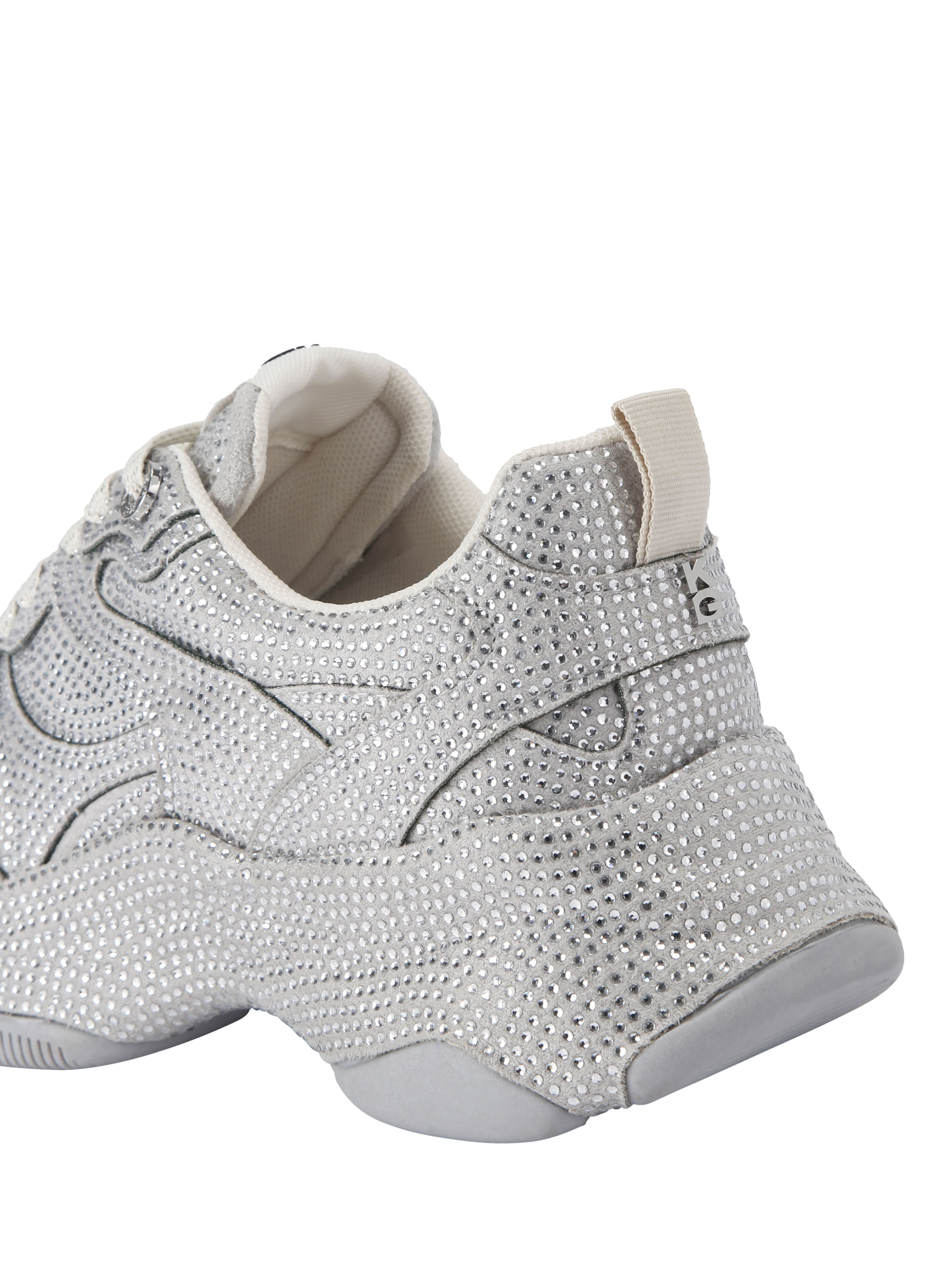 Product image 4 of 5, which shows KG Kurt Geiger Luster Trainers, Silver, 3