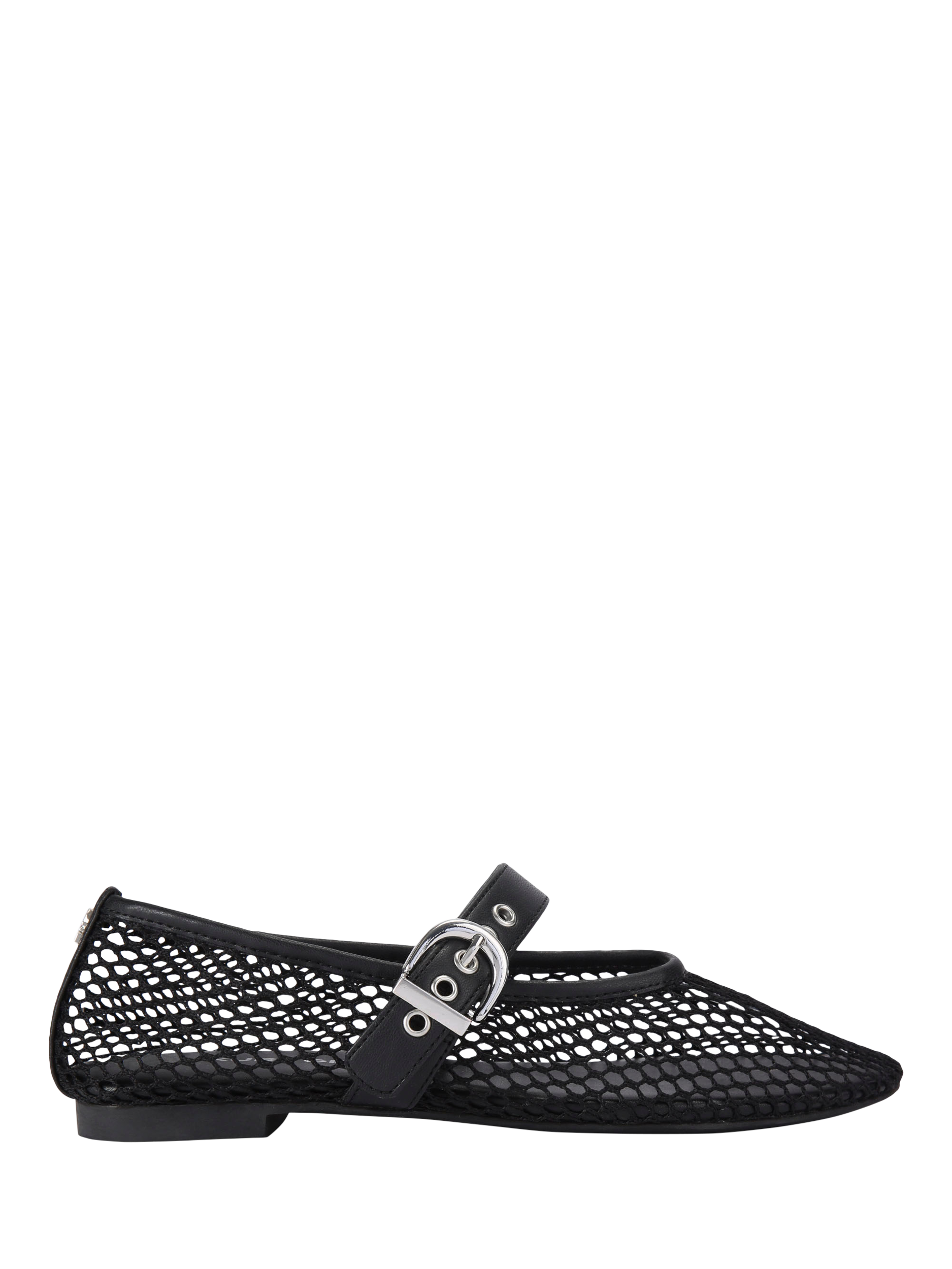 Product image 1 of 4, which shows KG Kurt Geiger Nico Woven Mesh Ballerina Flats, Black, 3