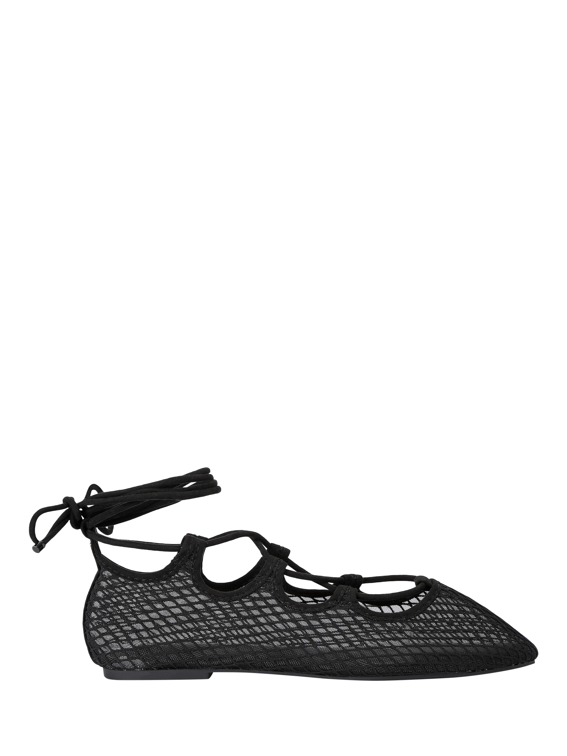 KG Kurt Geiger Nina Tie Up Mesh Ballerina Pumps, Black