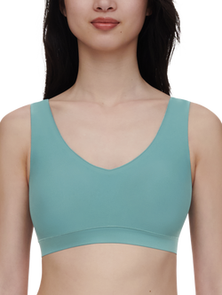 Chantelle Soft Stretch V-Neck Padded Crop Bra, Peacock Green