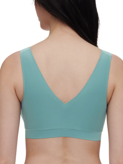 Chantelle Soft Stretch V-Neck Padded Crop Bra - view 2, Peacock Green