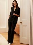 Mint Velvet Fitted Flared Jeans, Black