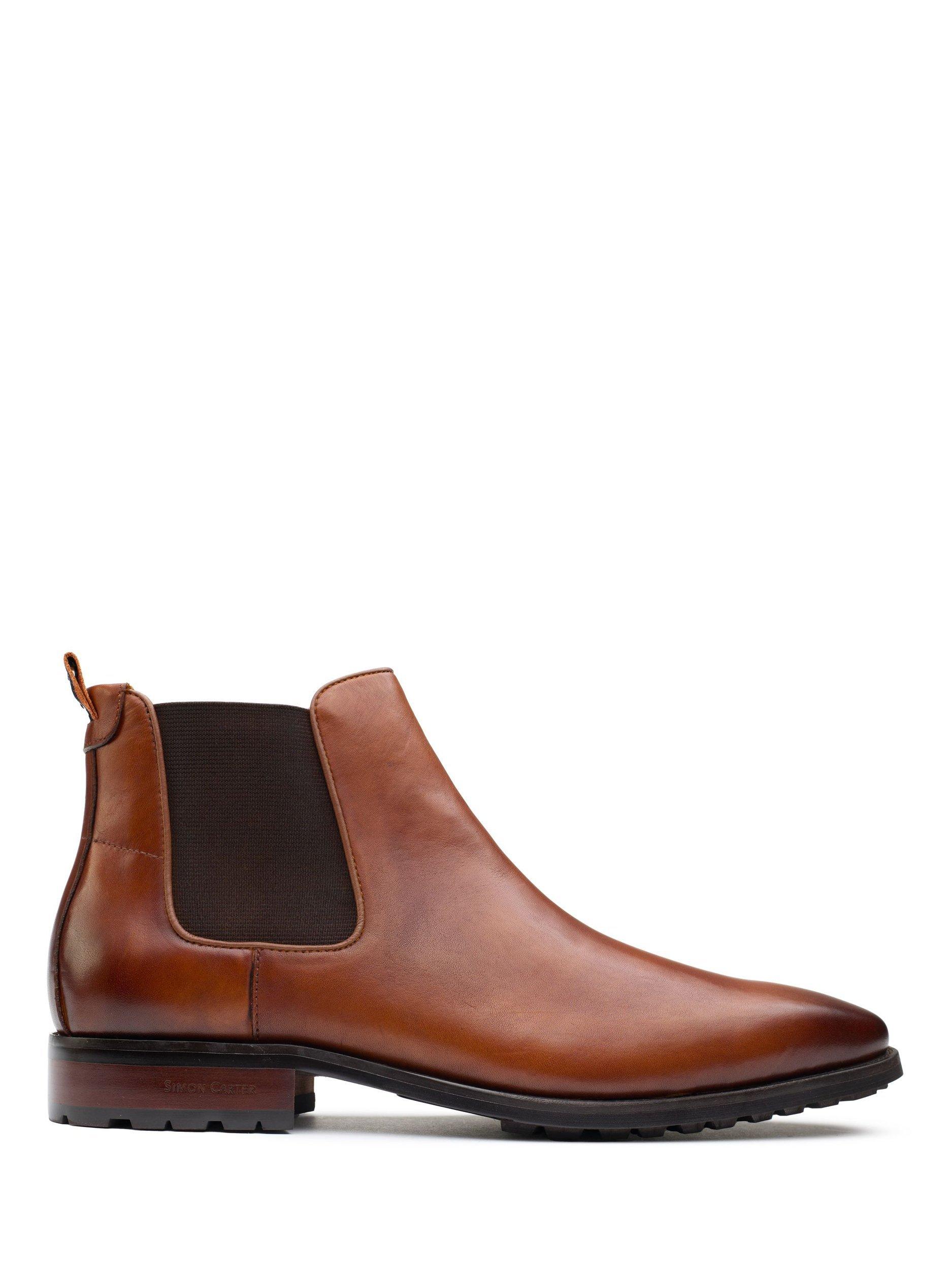 Simon Carter Clover Leather Chelsea Boots, Tan