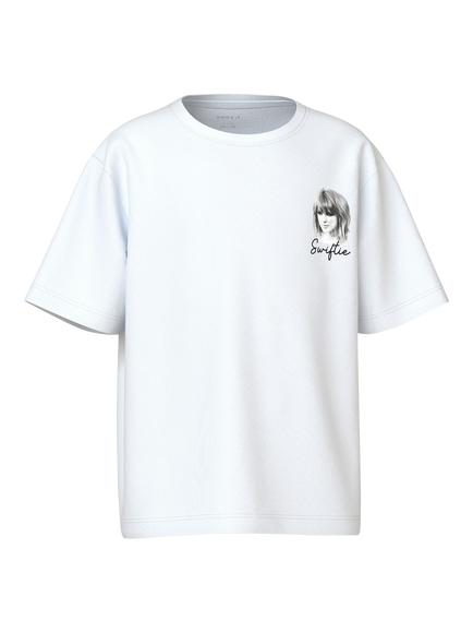 NAME IT Kids' Celebrity Icon Cotton Blend T-Shirt, Bright White, Bright White