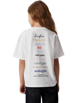 NAME IT Kids' Celebrity Icon Cotton Blend T-Shirt, Bright White - view 2, Bright White