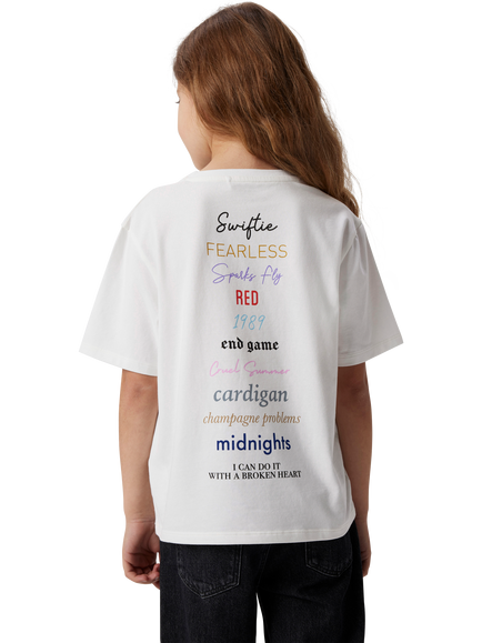 NAME IT Kids' Celebrity Icon Cotton Blend T-Shirt, Bright White - view 2, Bright White