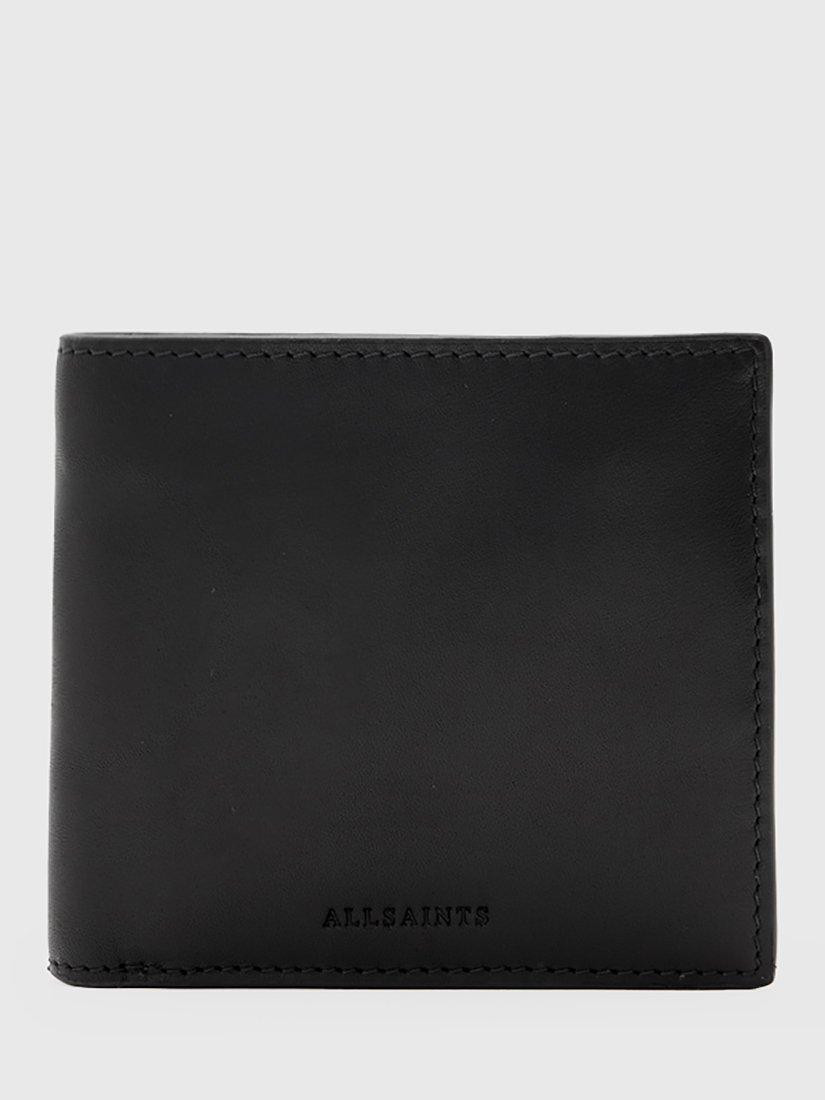 Product image 1 of 6, which shows AllSaints Delph Leather Bifold Wallet, Black