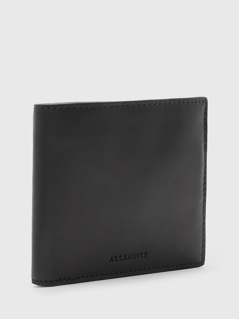 Product image 3 of 6, which shows AllSaints Delph Leather Bifold Wallet, Black