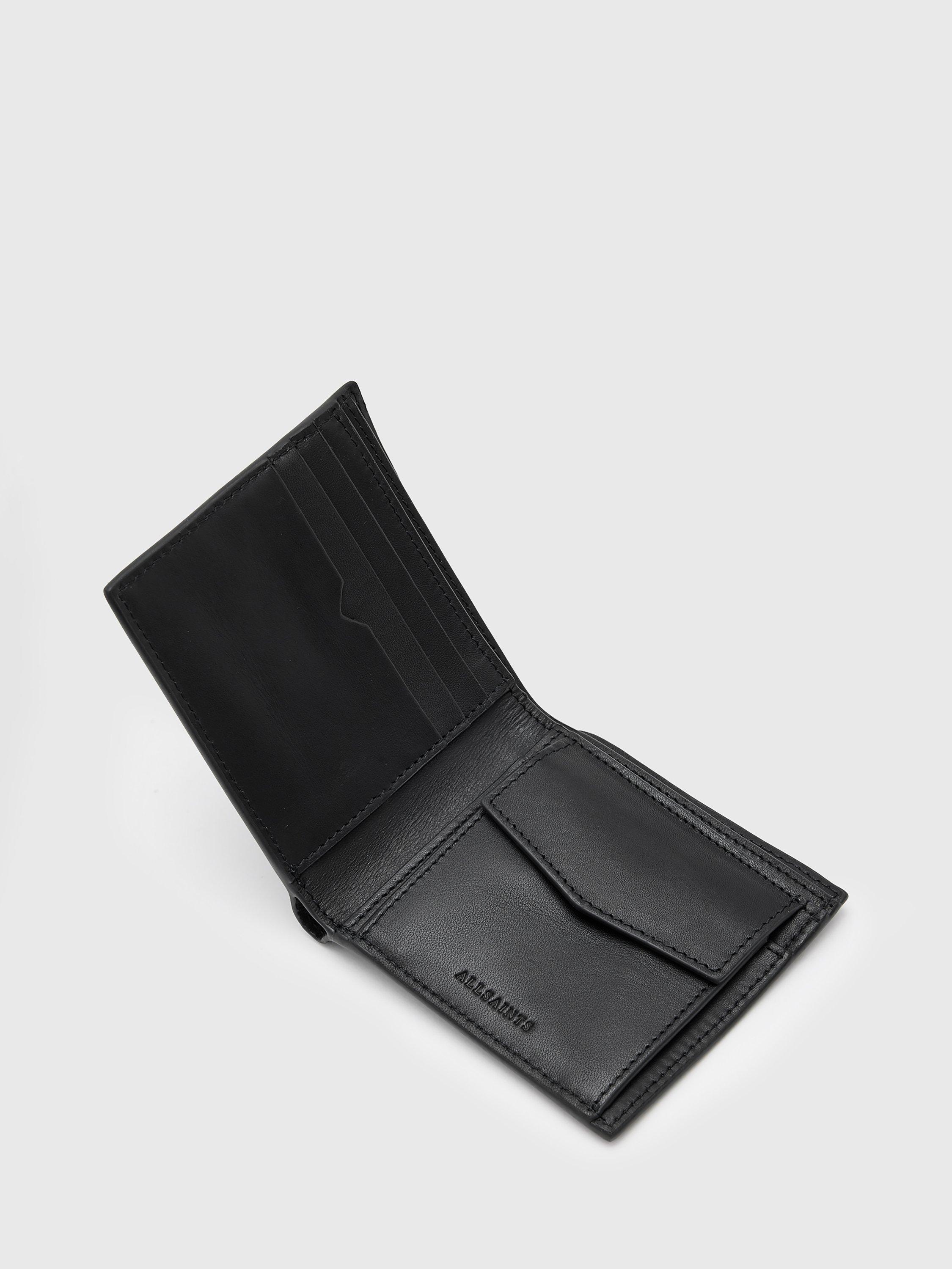 Product image 5 of 6, which shows AllSaints Delph Leather Bifold Wallet, Black