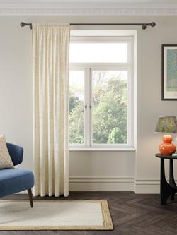 John Lewis Clipped Geo Jacquard Voile Slot Top, Marshmallow - view 2, Marshmallow