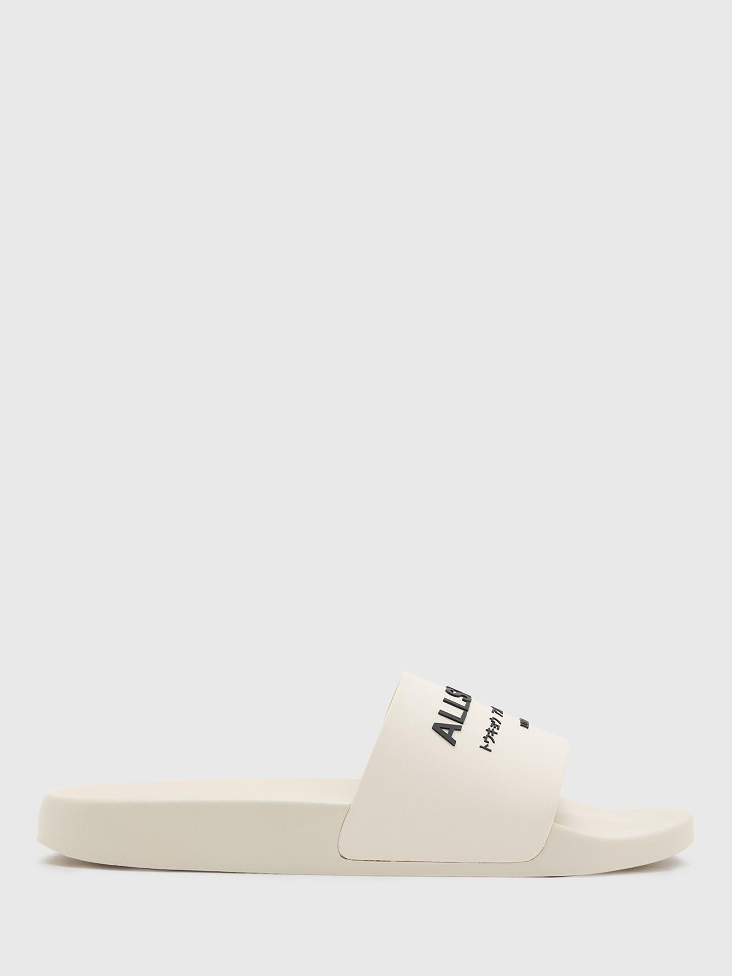 Product image 1 of 4, which shows AllSaints Underground Sliders, White, EU44