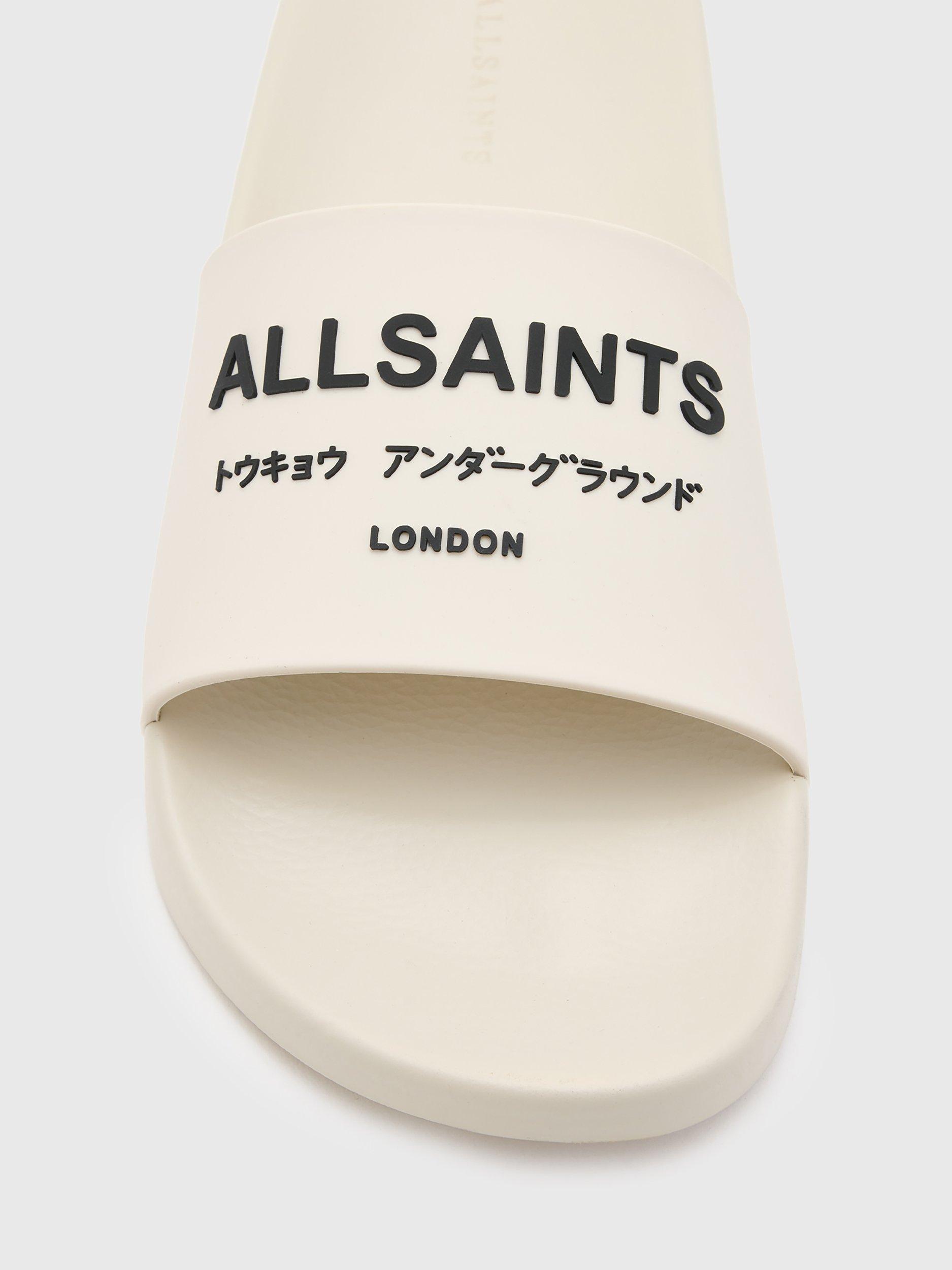 Product image 2 of 4, which shows AllSaints Underground Sliders, White, EU44
