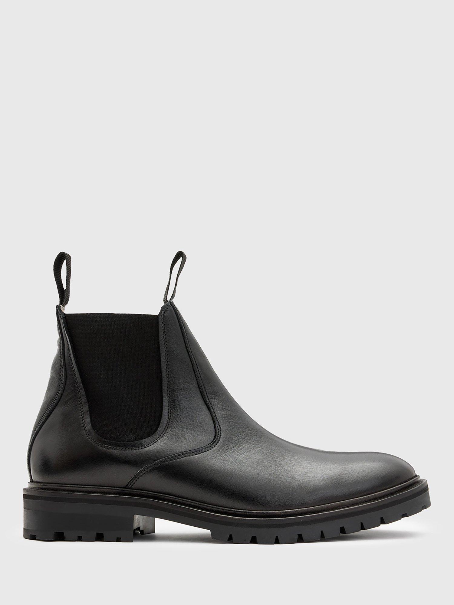 Product image 1 of 6, which shows AllSaints Toby Leather Chelsea Boots, Black, EU44