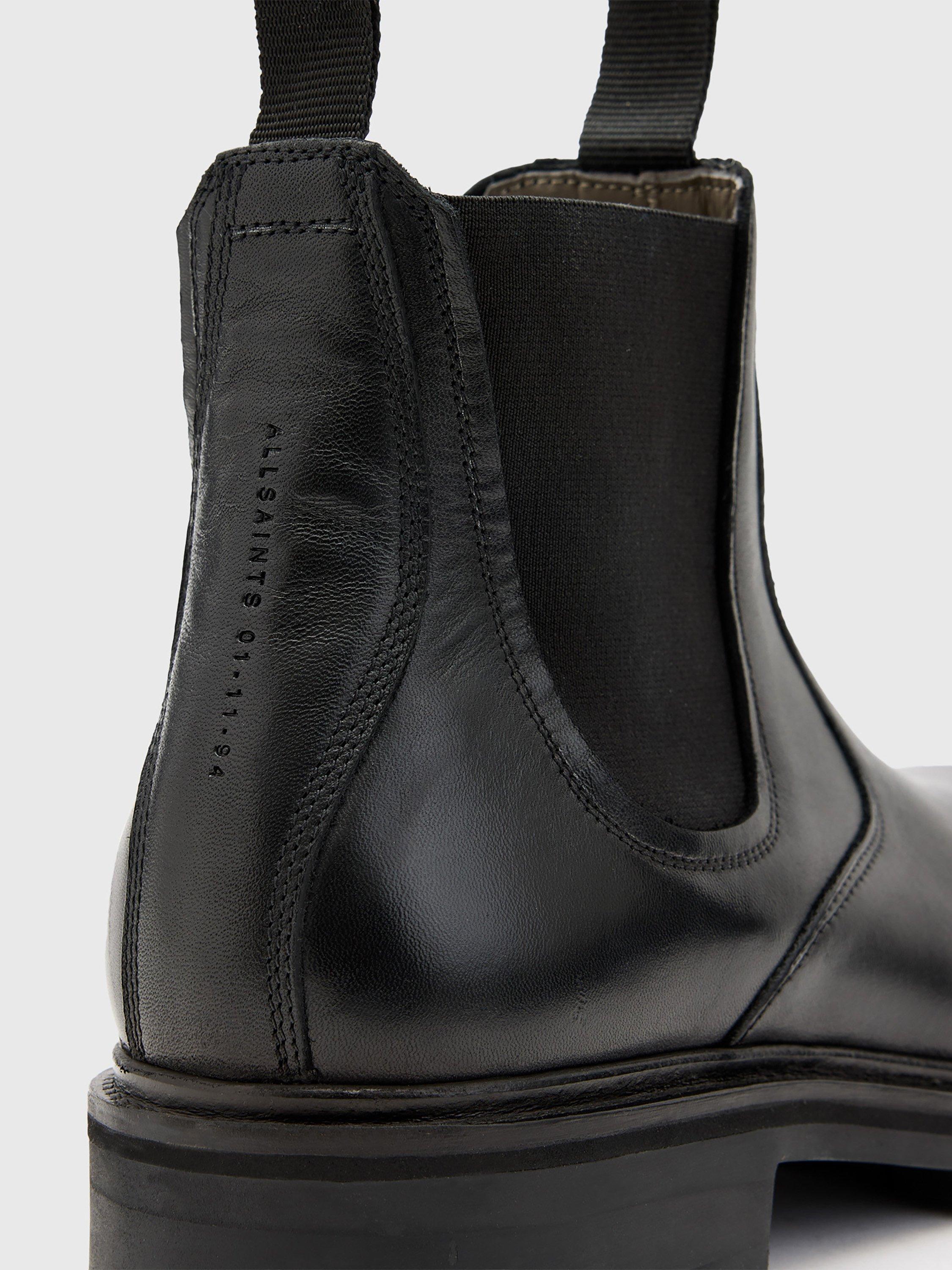 Product image 5 of 6, which shows AllSaints Toby Leather Chelsea Boots, Black, EU44