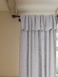 John Lewis Cotton Stripe Flop Over Voile Panel Slot Top/Hidden Tab, Navy