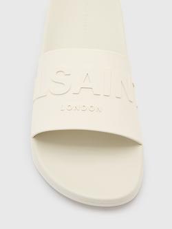 AllSaints Biggy Slip On Logo Sliders - view 2, Chalk White