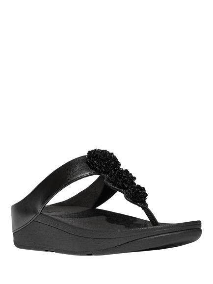 FitFlop Fino Beaded Button Sandals - view 2, Black