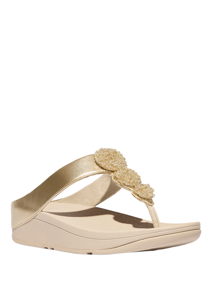 FitFlop Fino Beaded Button Sandals - view 2, Gold