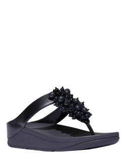FitFlop Fino Bauble Bead Flip Flops - view 2, Navy