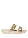 FitFlop F-Mode Go Beaded Button Strappy Flatform Sandals, Platino