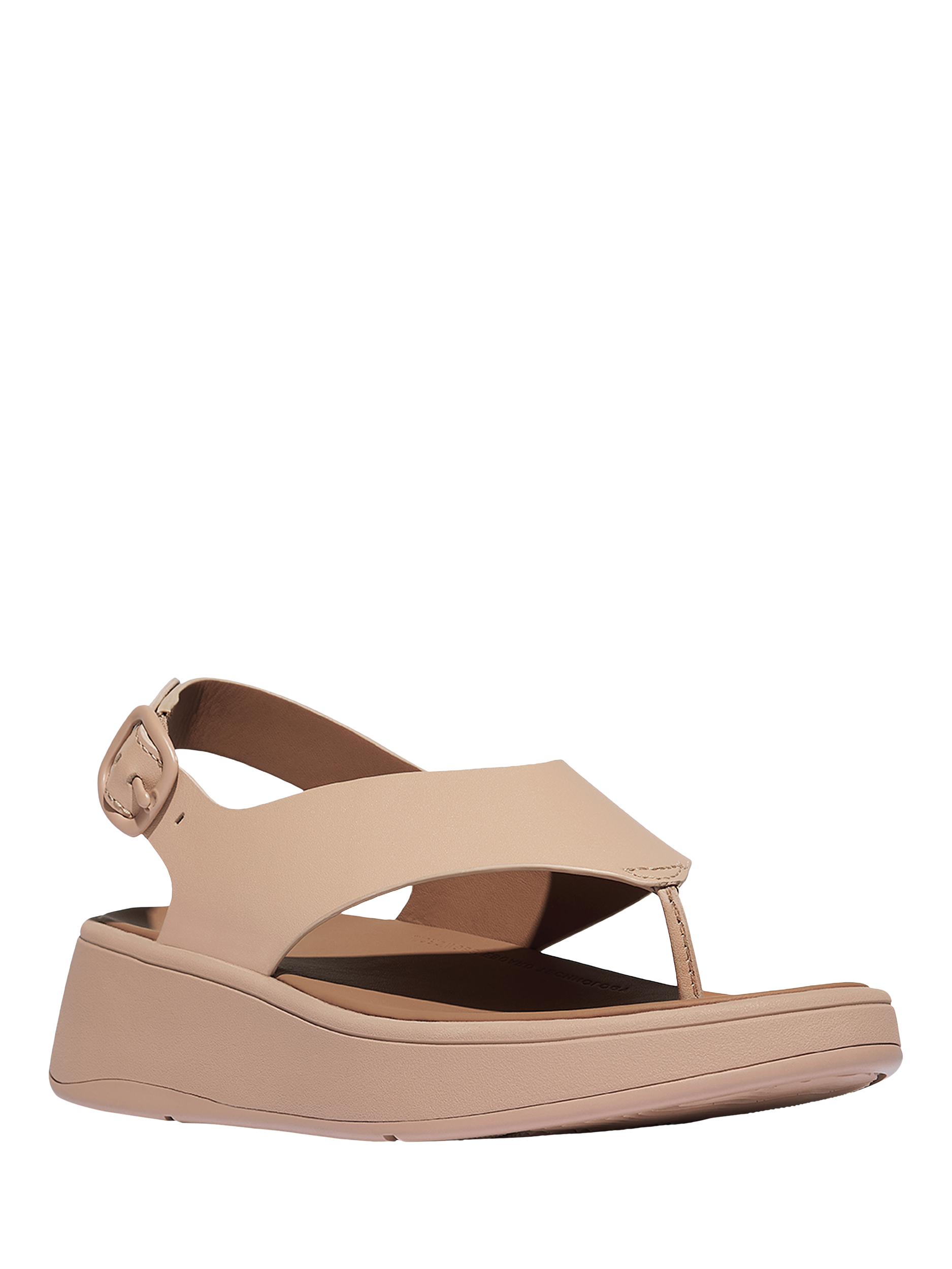 Product image 2 of 4, which shows FitFlop F-Mode Leather Toe Post Sandals, Classic Beige, 6
