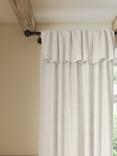 John Lewis Cotton Stripe Flop Over Voile Panel Slot Top/Hidden Tab, Putty