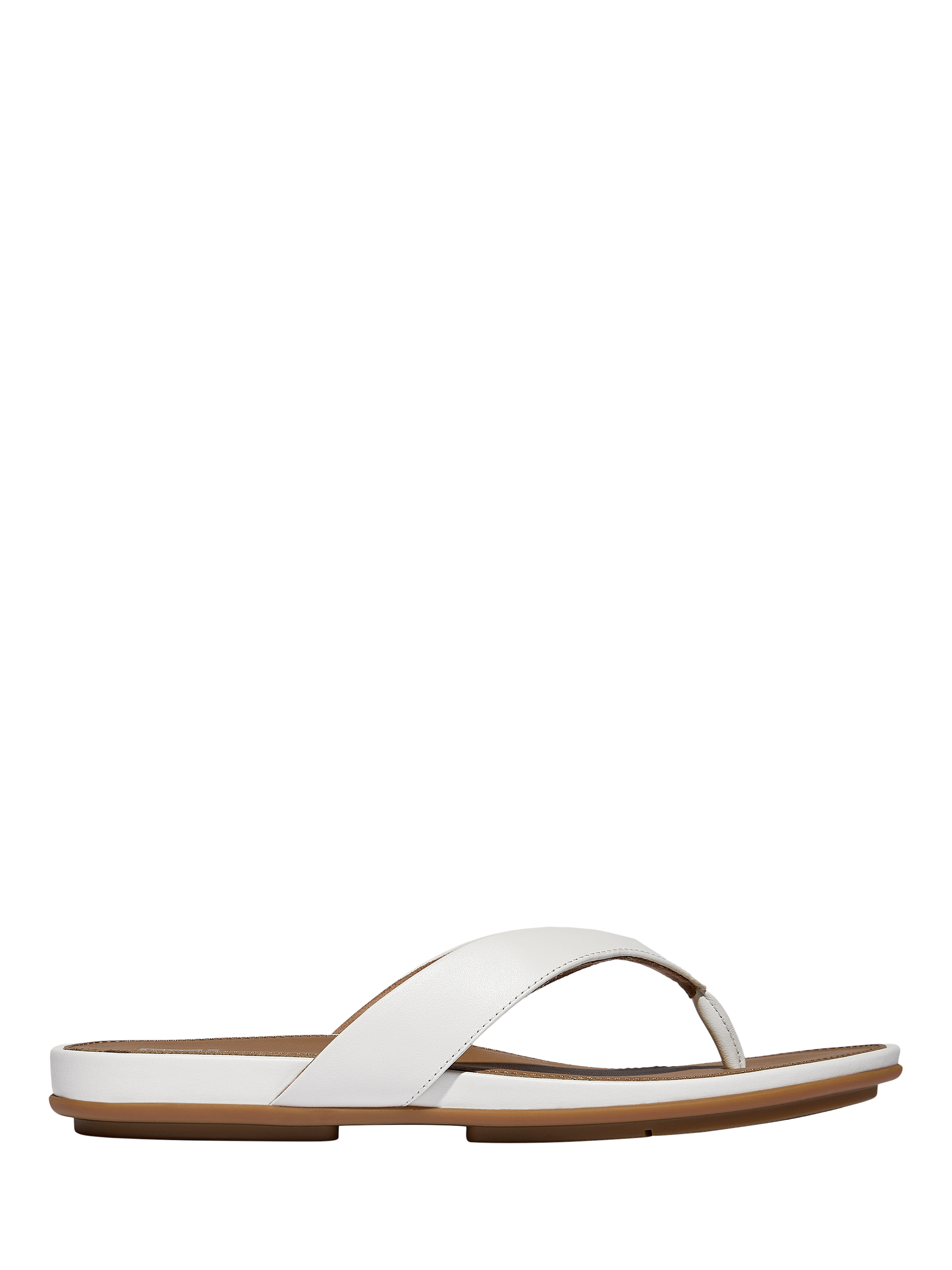 Product image 1 of 5, which shows FitFlop Gracie Leather Flip Flops, Urban White, 3
