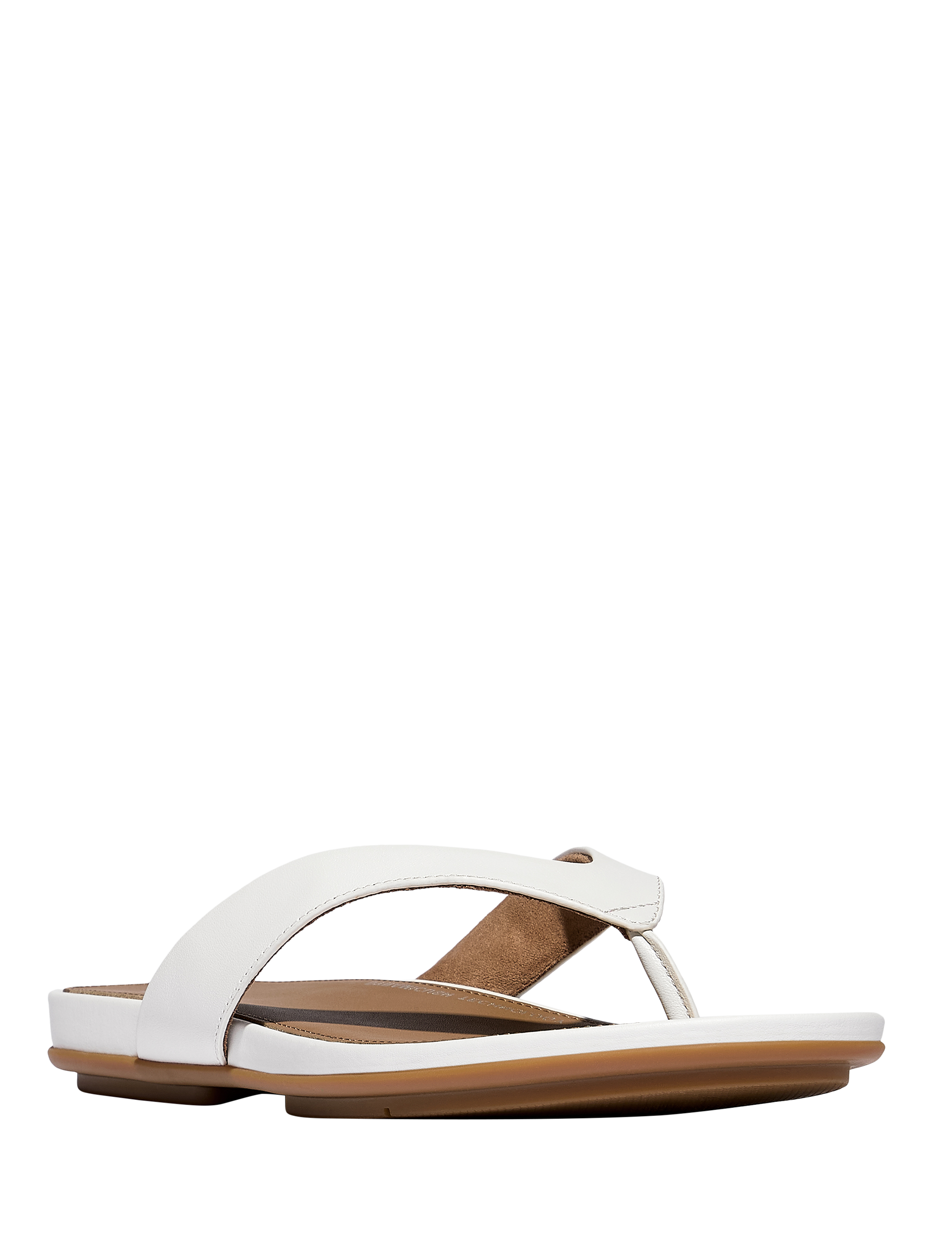Product image 2 of 5, which shows FitFlop Gracie Leather Flip Flops, Urban White, 3