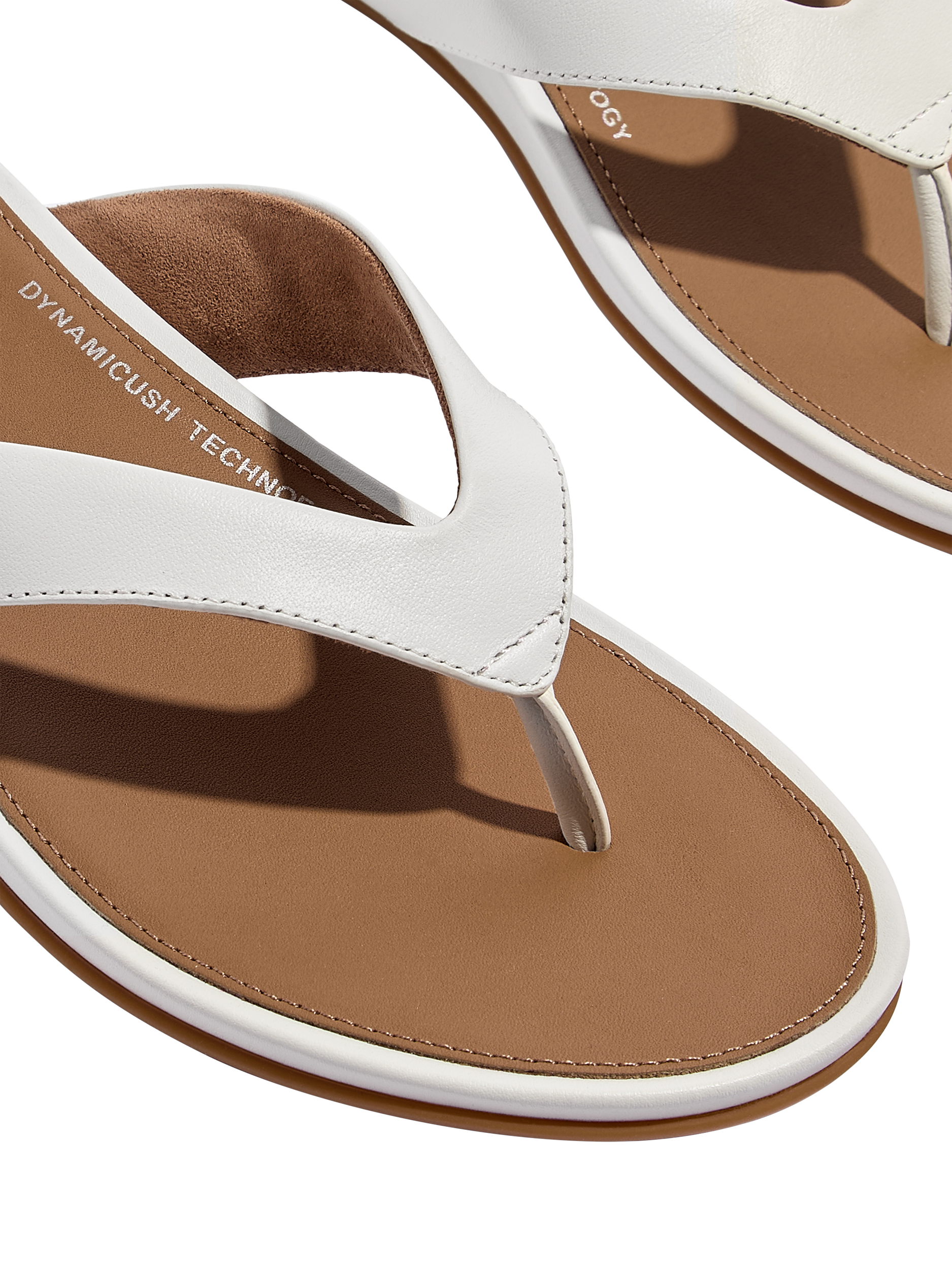 Product image 3 of 5, which shows FitFlop Gracie Leather Flip Flops, Urban White, 3