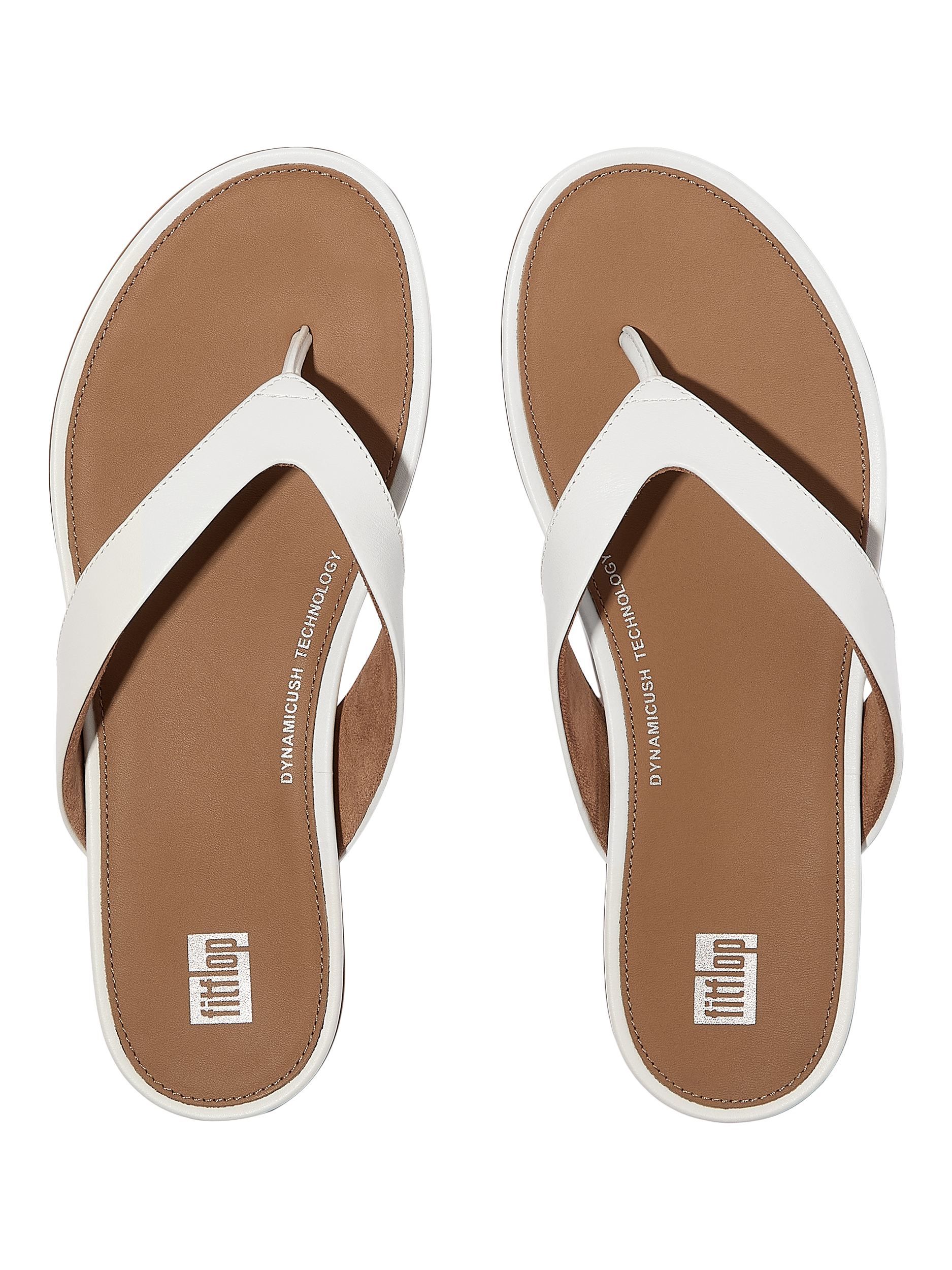 Product image 4 of 5, which shows FitFlop Gracie Leather Flip Flops, Urban White, 3