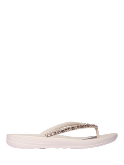 FitFlop IQushion Multi-Crystal Ergonomic Flip Flops, Nude Rose