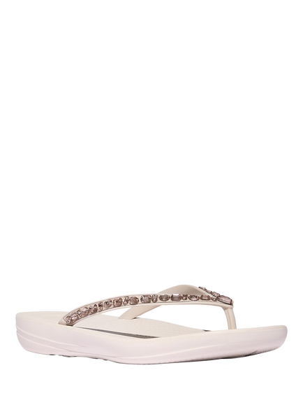 FitFlop IQushion Multi-Crystal Ergonomic Flip Flops - view 2, Nude Rose