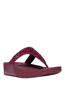 FitFlop Lulu Glitter Flip Flops, Plum