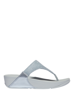 FitFlop Lulu Shimmer Toe Post Sandals, Quiet Blue