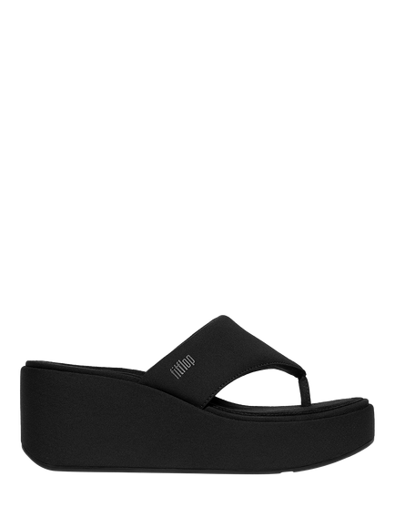FitFlop Toe Post Platform Wedge Sandals, Black, Black