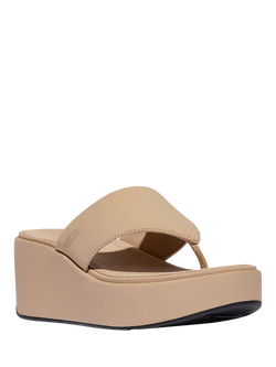 FitFlop PLATFFORMS Wedge Toe-Post Sandals - view 2, Beige