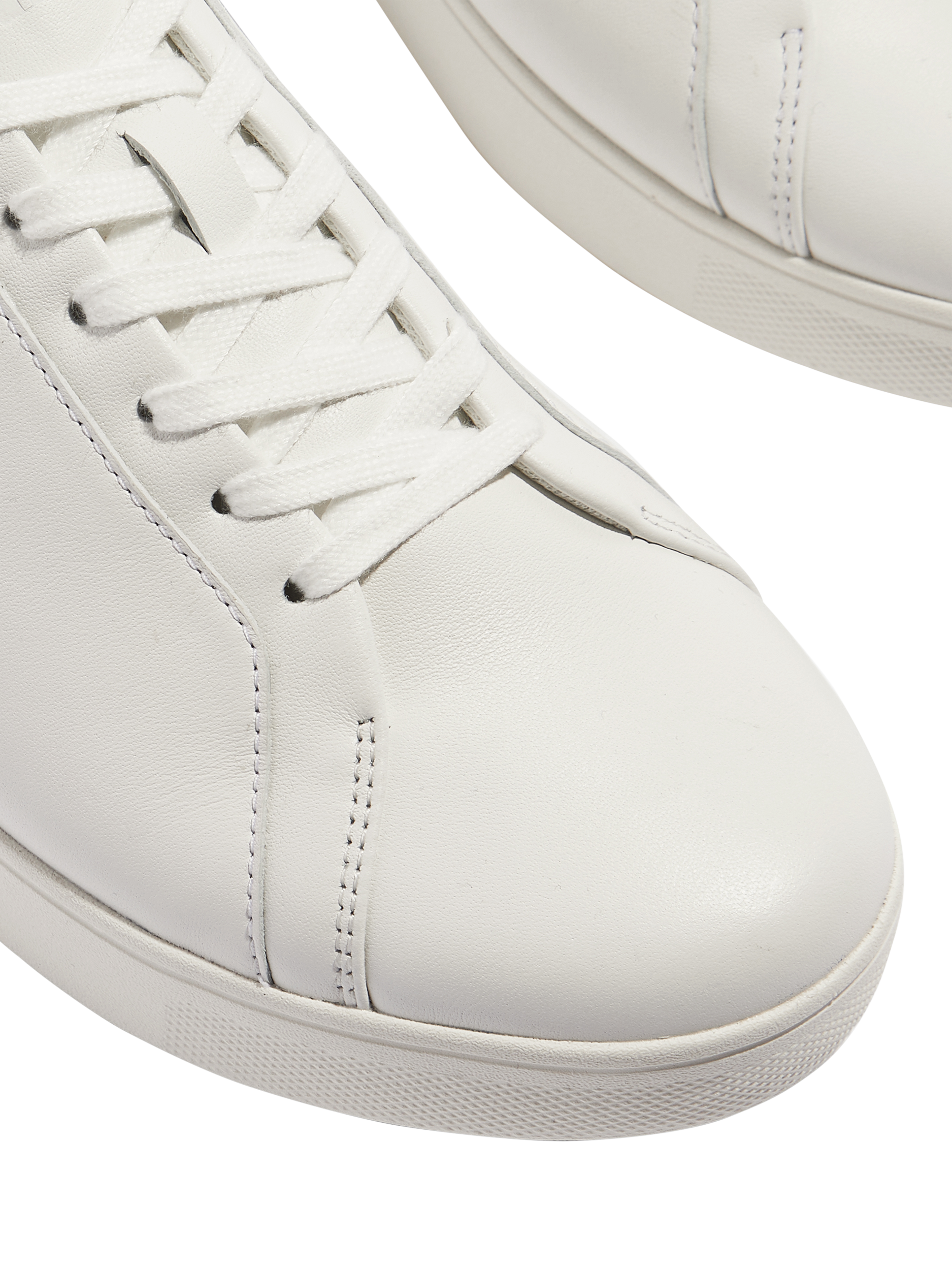 Product image 3 of 4, which shows FitFlop Rally Hotfix Lace Up Leather Trainers, White/Black, 4