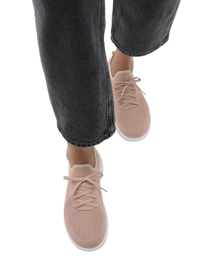 FitFlop Super-Q Knit Slip On Shoes - view 2, Beige/Rose Gold