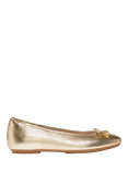 FitFlop Delicato Leather Bow Ballerina Pumps, Gold