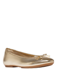 FitFlop Delicato Leather Bow Ballerina Pumps, Gold