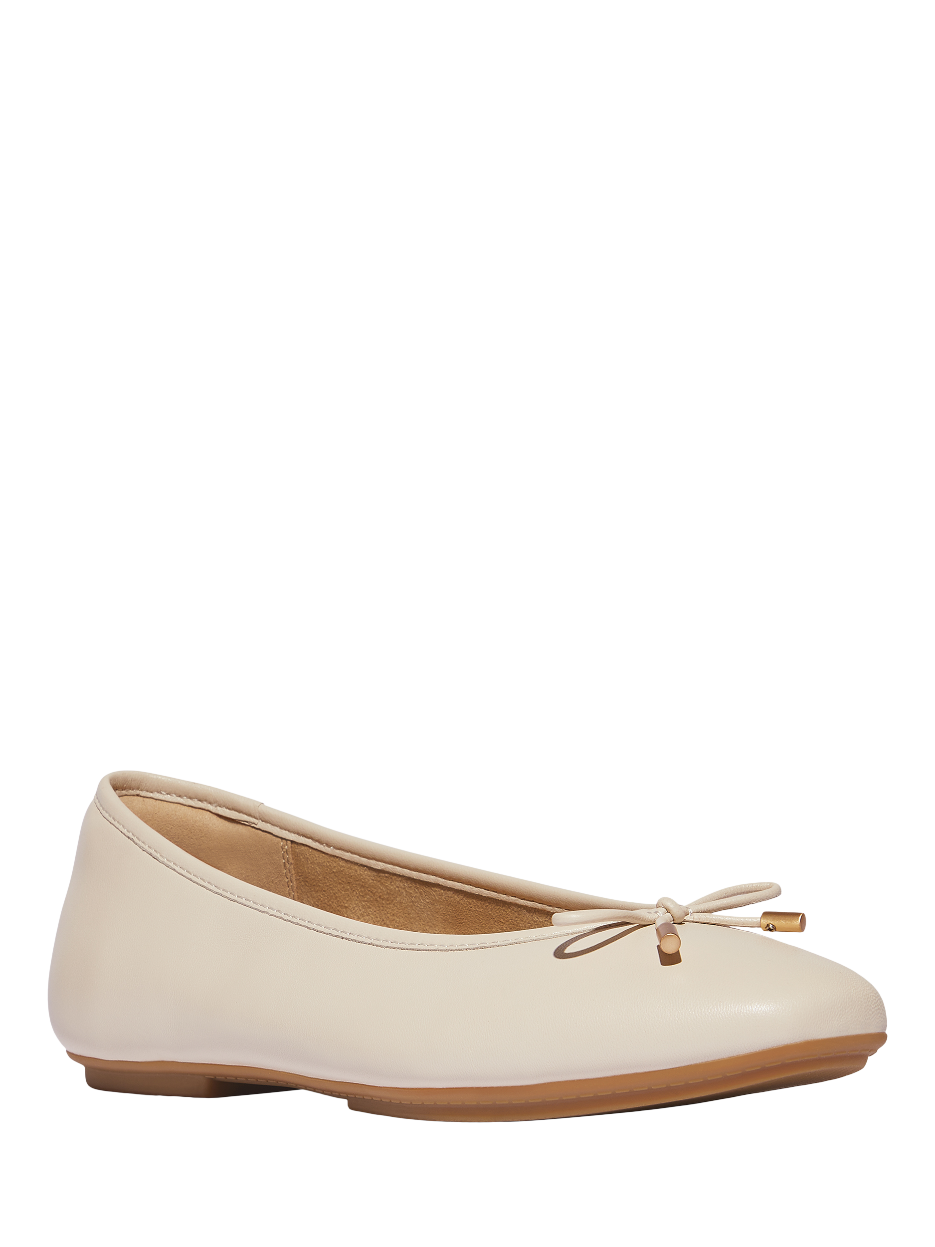 Product image 2 of 4, which shows FitFlop Delicato Leather Bow Ballerina Pumps, Paris Beige, 8