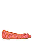 FitFlop Delicato Leather Raffia Ballerina Pumps, Satsuma/Pink Perfect