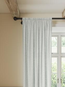 John Lewis Cotton Stripe Slot Top Voile Panel, Green