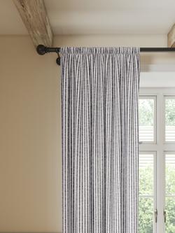 John Lewis Cotton Stripe Slot Top Voile Panel, Navy